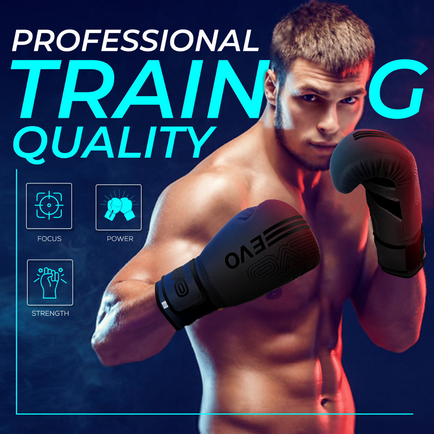 EVO Fitness Black Boxing Gloves and Focus Pads Deal