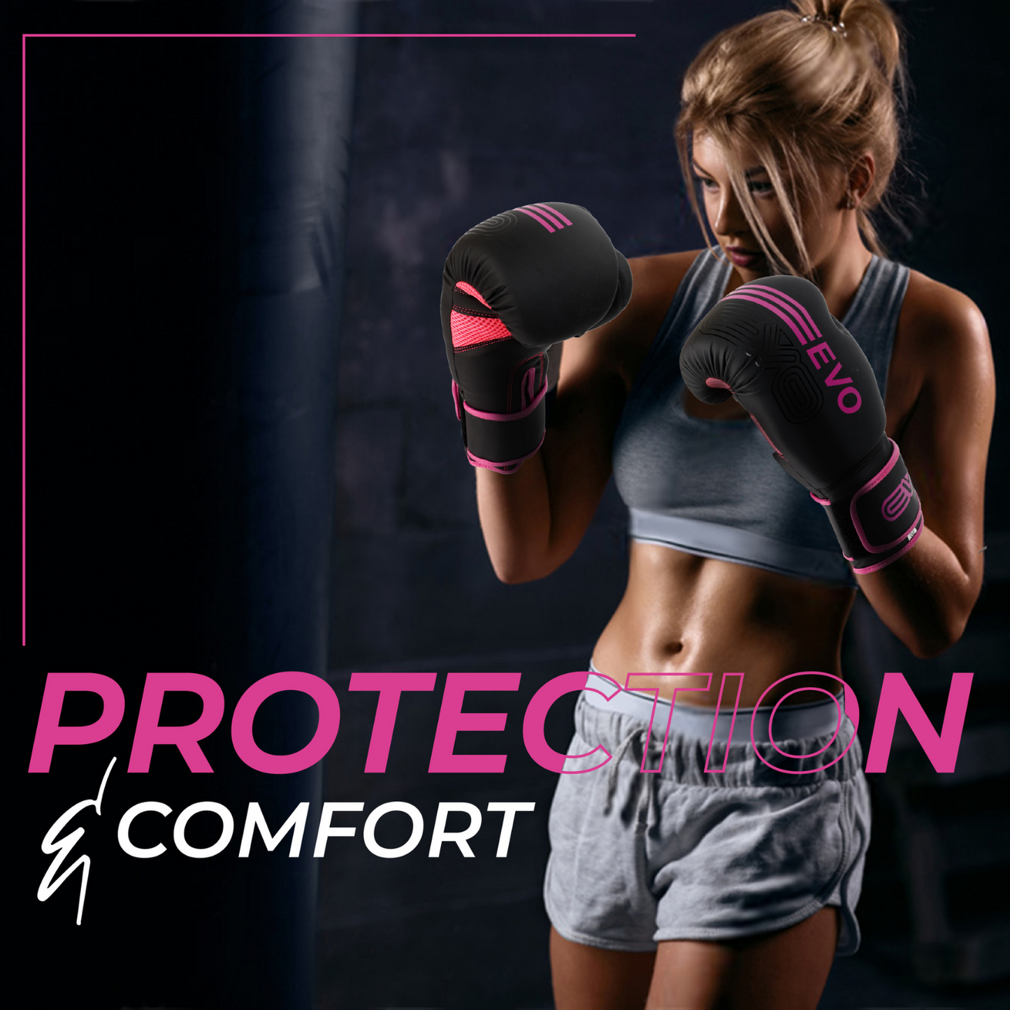 EVO Fitness Pink Boxing Gloves and Focus Pads Deal