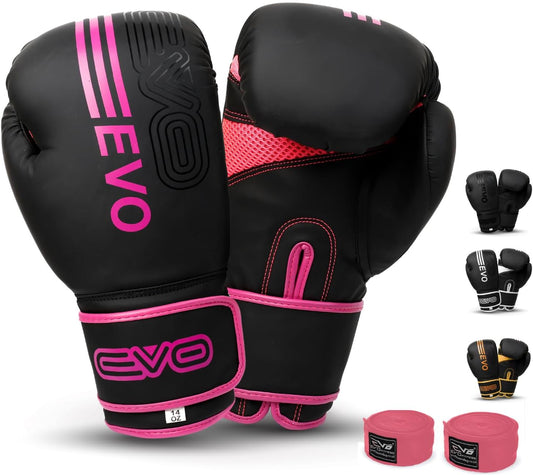 EVO Fitness Predator Series Pink Boxing Gloves