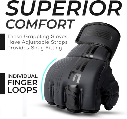 EVO Fitness Predator Series Black MMA Gloves