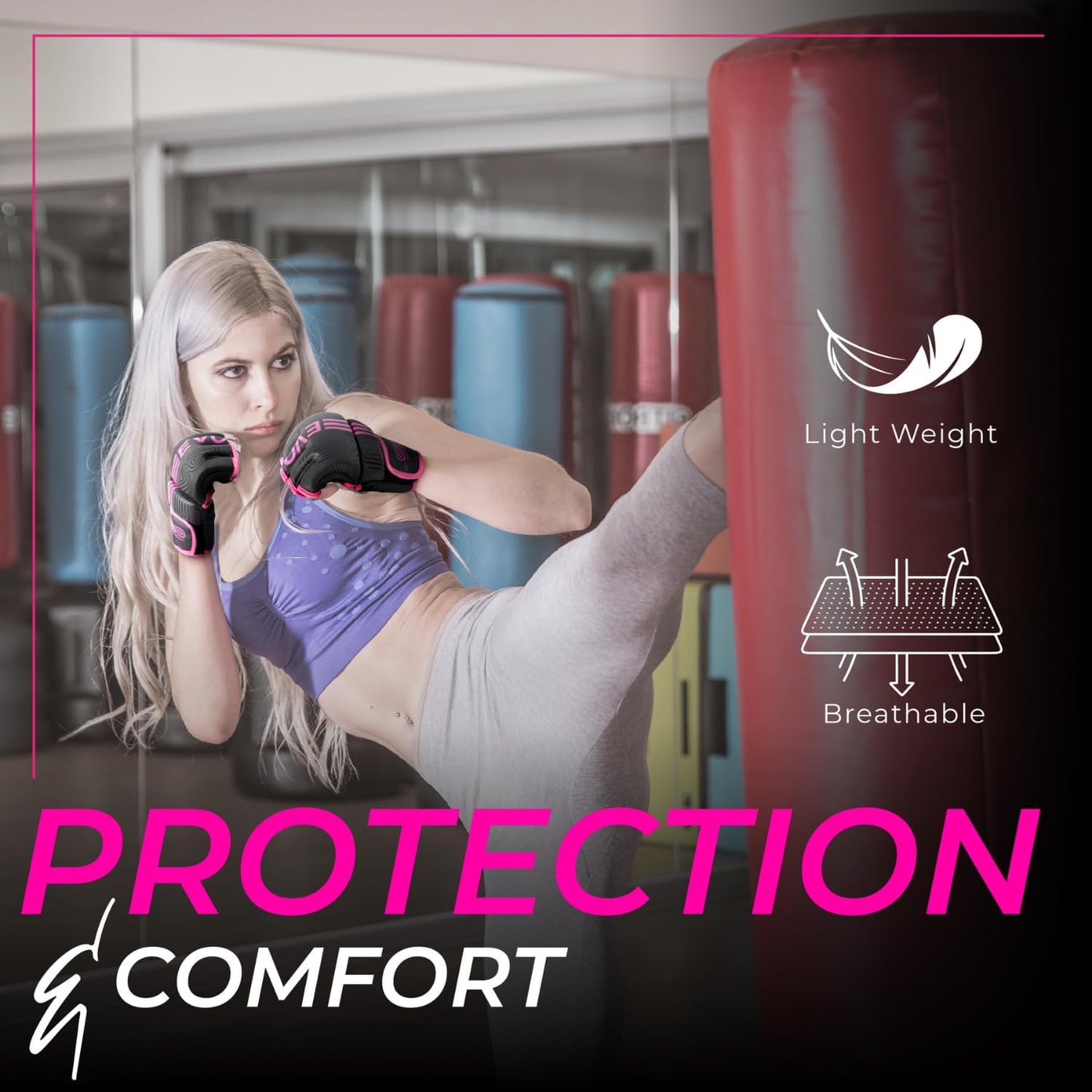 EVO Fitness Predator Series Pink MMA Gloves