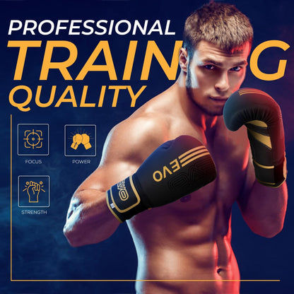 EVO Fitness Predator Series Golden Boxing Gloves