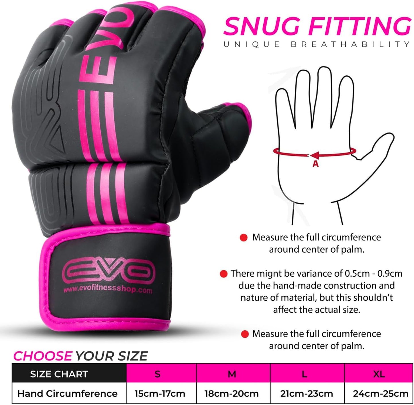 EVO Fitness Predator Series Pink MMA Gloves