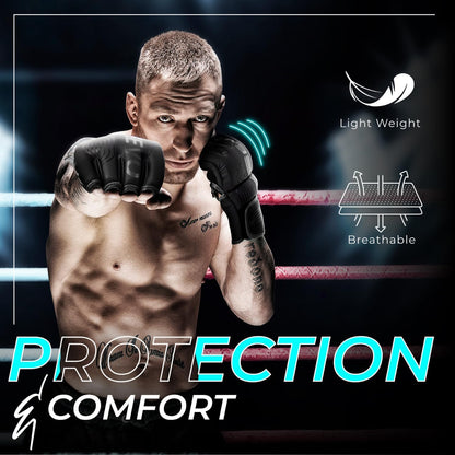 EVO Fitness Predator Series Black MMA Gloves