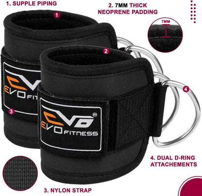 EVO Fitness Gym Ankle Cuffs (Pair)