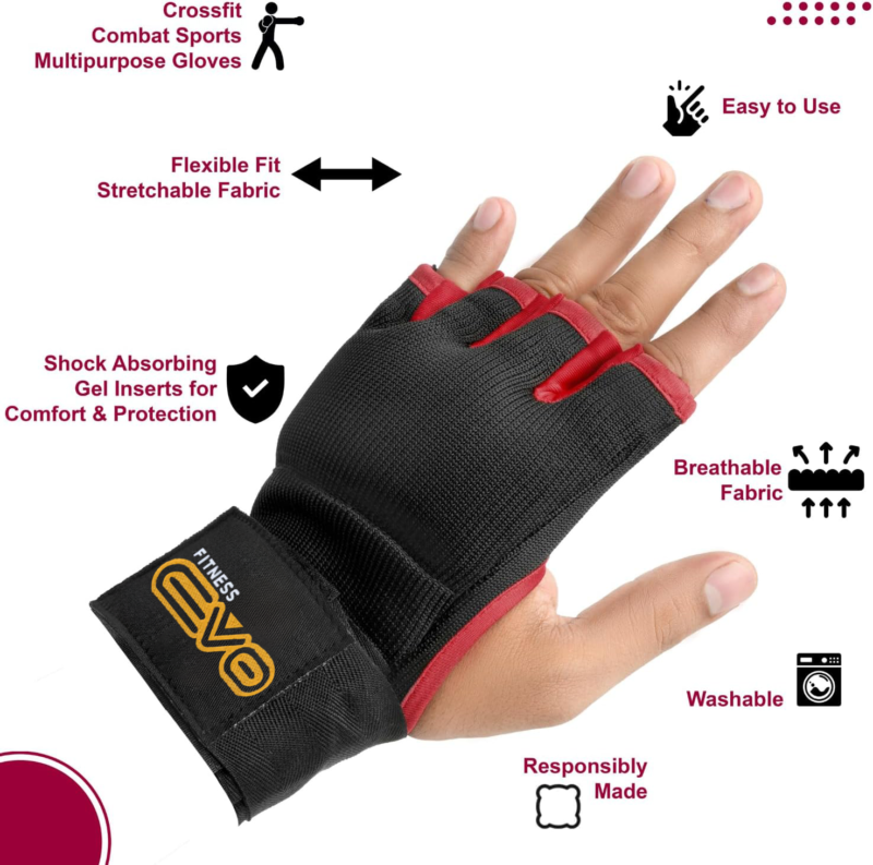 EVO Fitness Gel Boxing Hand Wraps Inner Gloves