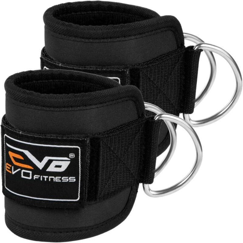 evo-pair-pulley-cable-machines-attachment-neoprene-ankle-cuff-new